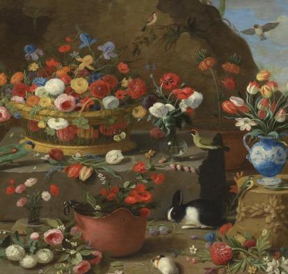 Jan van Kessel el Viejo, «Bodegón de flores», 1633-1666. Óleo sobre cobre.