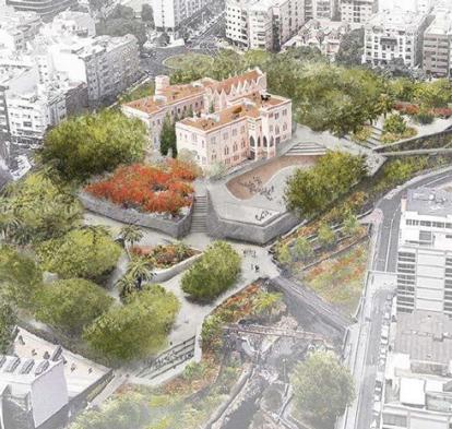 Esta imagen render muestra cómo será el nuevo centro CaixaForum de Tenerife. 
