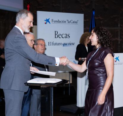 His Majesty the King of Spain during the presentation ceremony of the ”la Caixa” Foundation Postgraduate Scholarships.