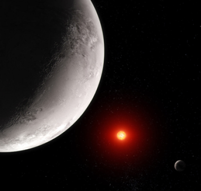 Concepte artístic de com es podria veure's l'exoplaneta rocós Trappist-1C