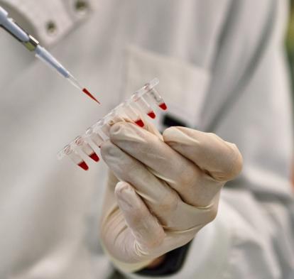 Un investigador manipula material de laboratorio. 