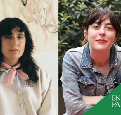 Imatge del Vermut poètic amb Lorena Álvarez i Lucía Lijtmaer a CaixaForum Barcelona. 