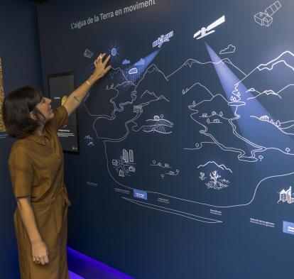 One of the interactive modules in the exhibition that provides information about the hydrosphere.