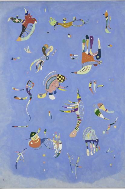 Wassily Kandinsky, Bleu de ciel  [Cel blau], 1940. Centre Pompidou, Paris Musée national d’art moderne – Centre de Création Industrielle © Centre Pompidou, MNAM-CCI/Bertrand Prévost/Dist. RMN-GP © Wassily Kandinsky, VEGAP, Barcelona, 2023.