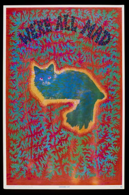 Cheshire cat, póster psicodélico de Joseph McHugh, publicado por East Totem West. EE. UU., 1967. Adquirido a través de Julie y Robert Breckman Print Fund.