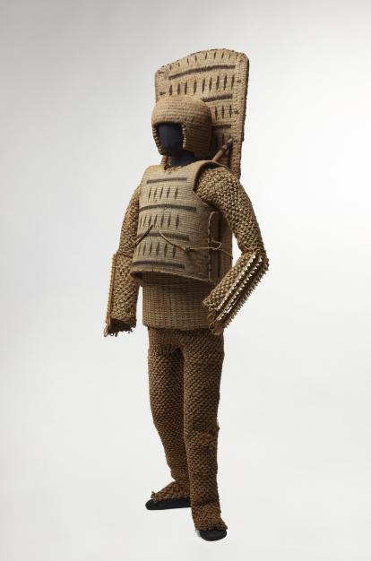 Armadura completa de fibra de coco de Kiribati. 1800-1900. Fibra de coco.
