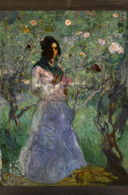 Hermen Anglada-Camarasa, «Fra le rose» (Entre les roses), 1907. Oli sobre tela.