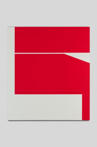 Ñaco Fabré, «Geometría y plenitud (rojo)». 2025. Óleo sobre lienzo.