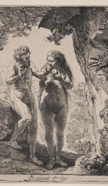 Rembrandt, «Adam i Eva», 1638.