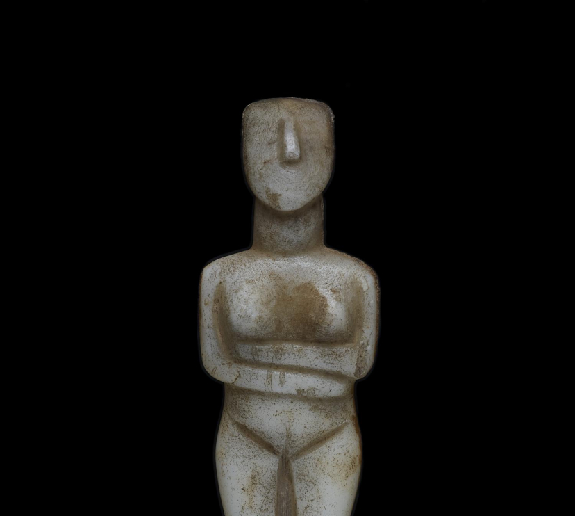 Figura ciclàdica, c. 2400-2500 aC, marbre, Grècia. © The Trustees of the British Museum (2023).