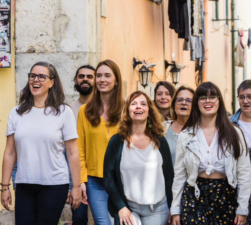 Grupo de cantores del proyecto participativo #YoCanto Let It Be en Lisboa 