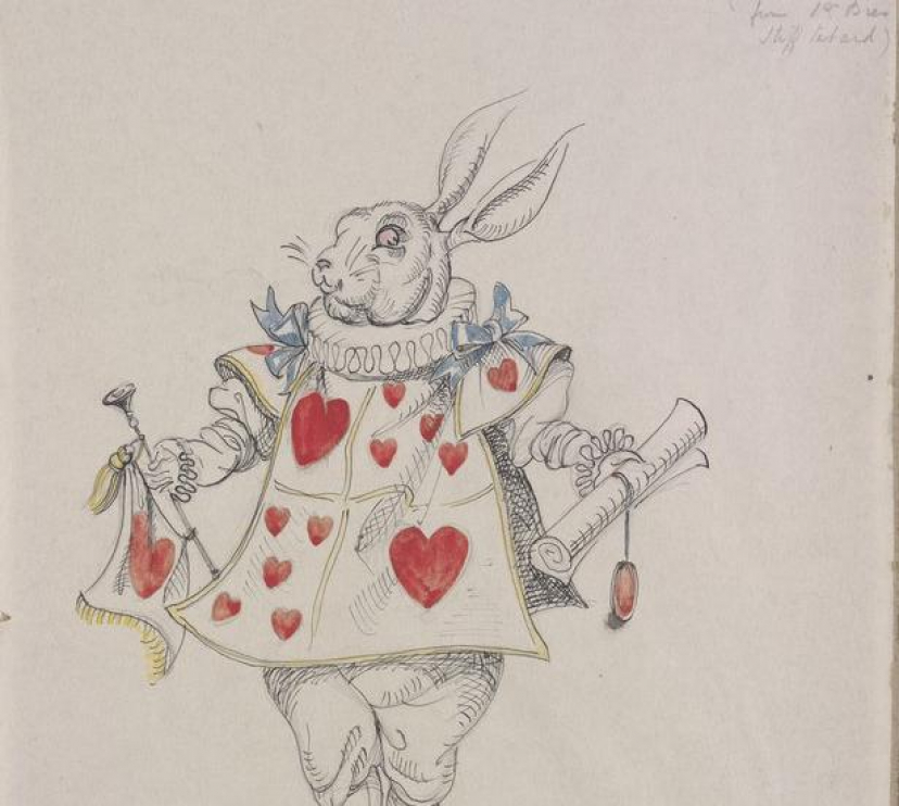 Vestuari dissenyat per Gladys Calthrop per al Conill Blanc a l'Acte I, escena del judici, d'Alice in Wonderland, 1943. V&A: S.602-2012. Donació de Gladys Calthrop.