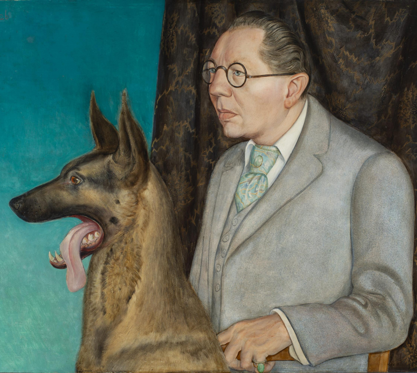 Otto Dix, Hugo Erfurth con perro, 1926.