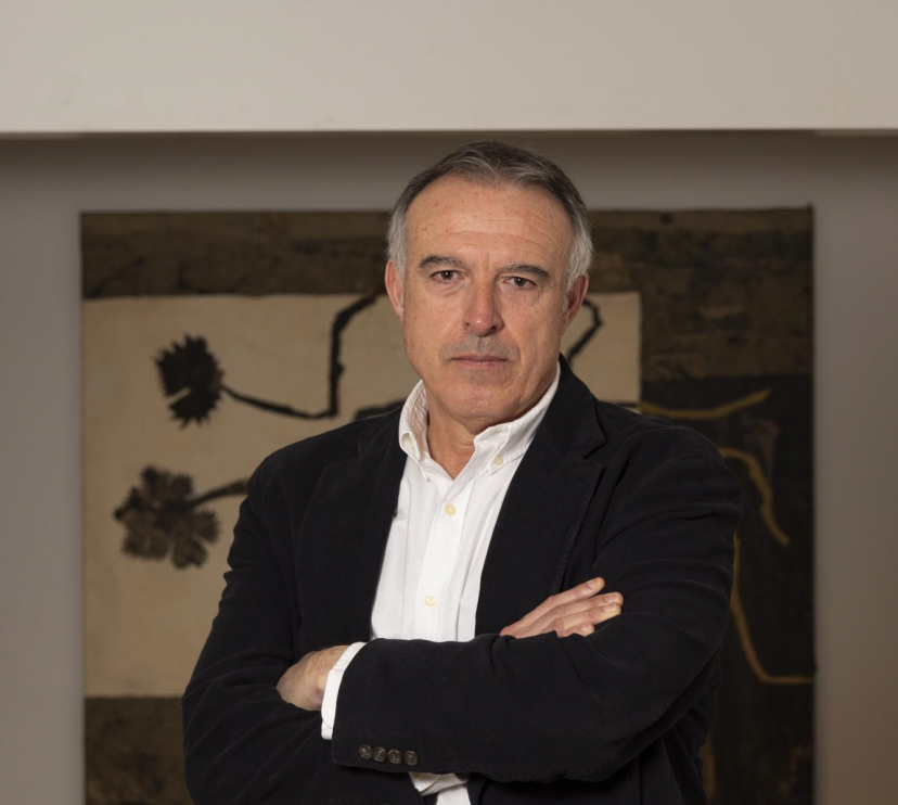 Retrato de Javier Yanguas en la sede central de la Fundación "la Caixa".