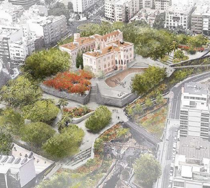 Esta imagen render muestra cómo será el nuevo centro CaixaForum de Tenerife. 