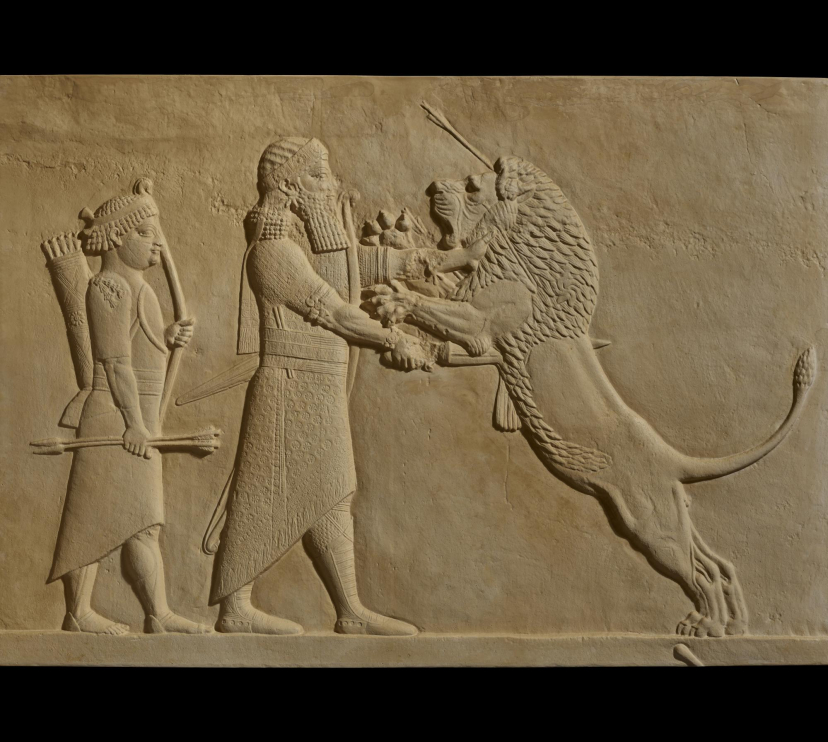 Réplica en resina acrílica de un bajorrelieve mural, 645-640 a. de C. 1856,0909.46 (CRM.2391).
