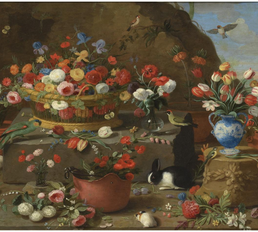 Jan van Kessel el Viejo, «Bodegón de flores», 1633-1666. Óleo sobre cobre.