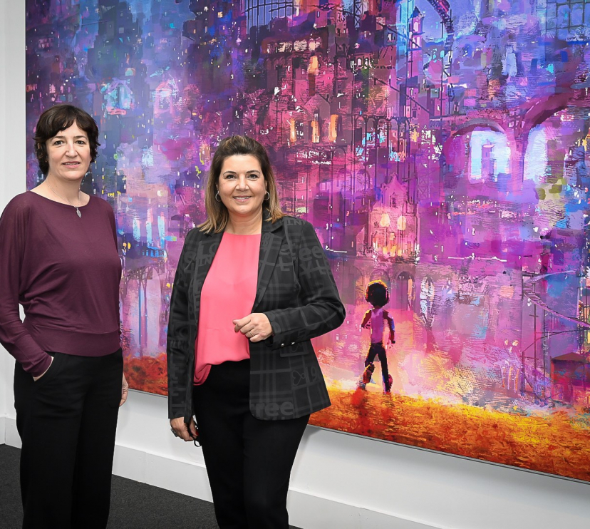 La directora del Área de Exposiciones y Colección de la Fundación ”la Caixa”, Isabel Salgado, y la directora de CaixaForum Tarragona, Glòria Olivé, han presentado la exposición Pixar Construyendo personajes, una muestra que explica el proceso de creación de los personajes de las películas de la factoría de animación Pixar.