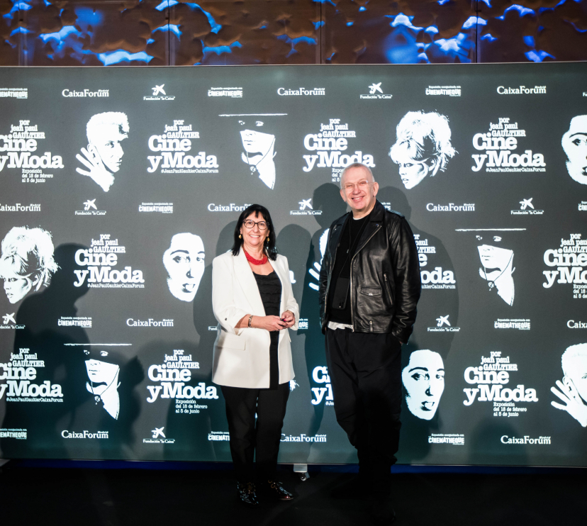 At CaixaForum Madrid, Elisa Durán, Deputy General Director of ”la Caixa” Foundation, and Jean Paul Gaultier, fashion designer and artistic director of the show, presented the exhibition Film and Fashion by Jean Paul Gaultier.