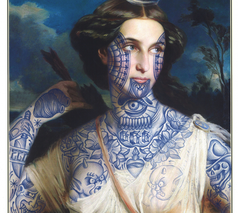 Una de las pinturas clásicas tatuadas a lápiz por Ramon Maiden.