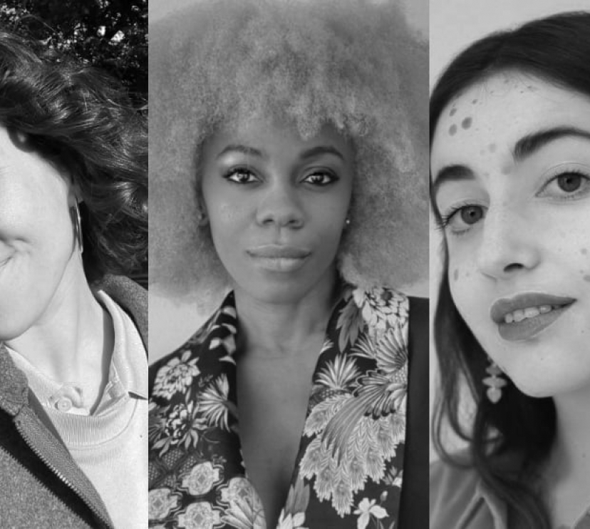 La periodista i locutora, Laura Grau, l'escriptora i activista, Adriana Boho i la comunicadora en salut, Alba Parejo.