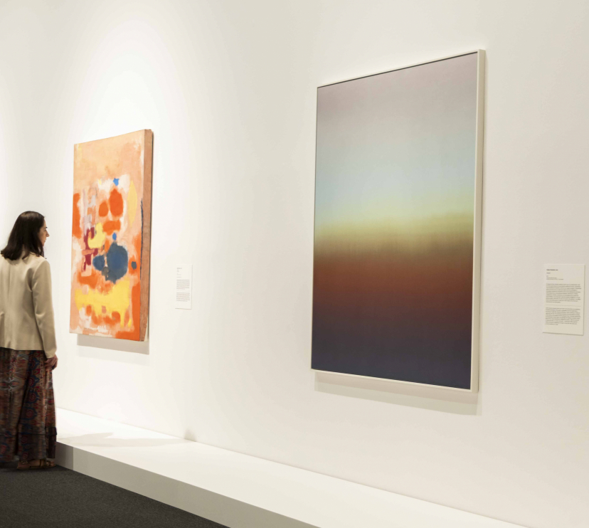 A visitor looks at a work by Mark Rothko at the exhibition "Out of Focus. Another Vision of Art" at CaixaForum Madrid.