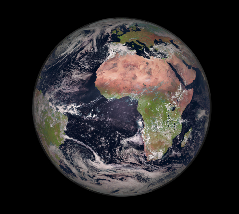 La Tierra fotografiada por un satélite meteorológico de la serie Meteosat –2, el 23 de marzo de 2022.